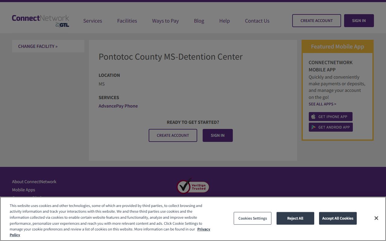 ConnectNetwork phone service for Pontotoc County Adult Detention Center inmates